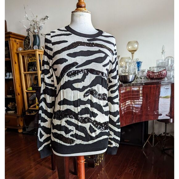 Forever 21 sequins long sleeve sweater Sz M - Picture 15 of 16